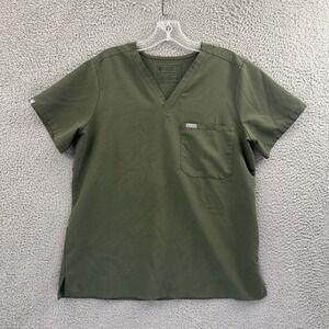 Figs Catarina One Pocket Scrub Top Short Sleeve Moss Green Women's Medium